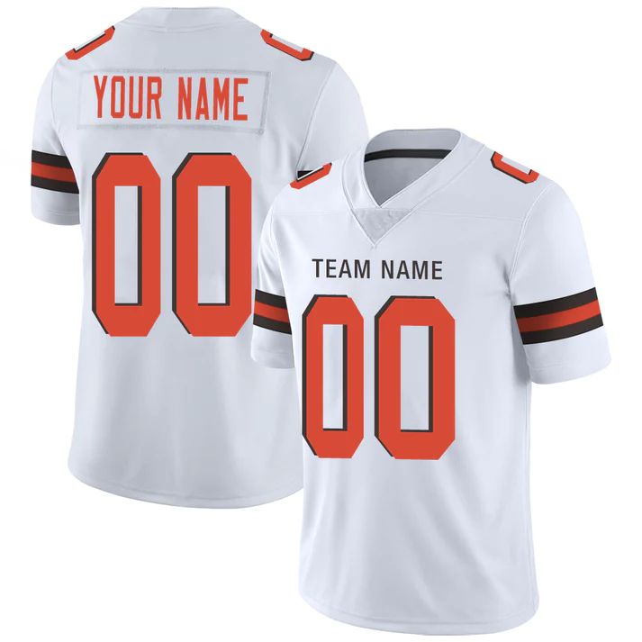 Custom C.Browns Personalize Birthday Gifts White Jersey American Jerseys Stitched Football Jerseys