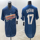 Los Angeles Dodgers #17 Shohei Ohtani Navy Home Authentic Patch Jersey Baseball Jerseys