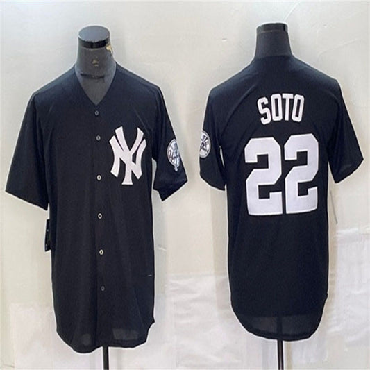 Los Angeles Dodgers #22 Juan Soto Black Home Authentic Patch Jersey Baseball Jerseys