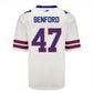 B.Bills #47 Christian Benford Game Jersey - White Stitched American Football Jerseys