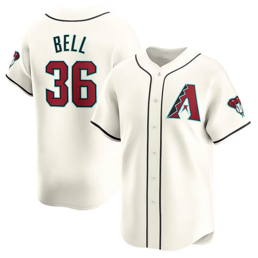 Arizona Diamondbacks #36 Josh Bell Home Limited Player Jersey – Cream Stitched Baseball Jersey