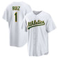 Oakland Athletics #1 Esteury Ruiz Home Replica Jersey - White Stitched Baseball Jersey