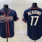 Detroit Tigers #17 Parker Meadows Navy With Patch Cool Base Stitched Baseball Jersey