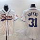 Detroit Tigers #31 Riley Greene White With Patch Cool Base Stitched Baseball Jersey