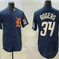 Detroit Tigers #34 Jake Rogers Navy Alternate With Patch Cool Base Stitched Baseball Jerseys
