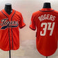 Detroit Tigers #34 Jake Rogers Orange With Patch Cool Base Stitched Baseball Jersey
