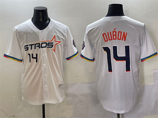 Houston Astros #14 Mauricio Dubón White 2025 City Connect Limited Stitched Baseball Jersey