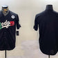 Los Angeles Dodgers Blank Black Mexico 2024 World Series With No. 34 Patch Cool Base Stitched Baseball Jersey