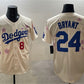 Los Angeles Dodgers Front #8 Back #24 Kobe Bryant Cream 2025 Tokyo Series Limited Stitched Baseball Jersey
