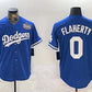 Los Angeles Dodgers #0 Jack Flaherty Royal 2024 World Series Cool Base Stitched Baseball Jersey