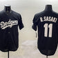 Los Angeles Dodgers #11 Roki Sasaki Black Cool Base Stitched Baseball Jersey