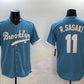 Los Angeles Dodgers #11 Roki Sasaki Blue Throwback Stitched Baseball Jersey