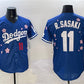 Los Angeles Dodgers #11 Roki Sasaki Royal 2025 Tokyo Series Limited Stitched Baseball Jersey