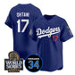 Los Angeles Dodgers #17 Shohei Ohtani Royal 2024 World Series With Fernando Memorial Patch Limited Stitched Baseball Jersey