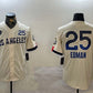 Los Angeles Dodgers #25 Tommy Edman Cream 2024 World Series With Fernando Memorial Patch City Connect Limited Stitched Baseball Jersey