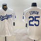 Los Angeles Dodgers #25 Tommy Edman White 2024 World Series With Fernando Memorial Patch Home Limited Stitched Baseball Jerseys