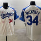 Los Angeles Dodgers #34 Fernando Valenzuela White Royal 2025 Tokyo Series Limited Stitched Baseball Jersey