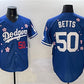 Los Angeles Dodgers #50 Mookie Betts Royal 2025 Tokyo Series Limited Stitched Baseball Jersey