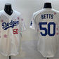 Los Angeles Dodgers #50 Mookie Betts White 2025 Tokyo Series Limited Stitched Baseball Jersey