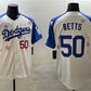 Los Angeles Dodgers #50 Mookie Betts White Royal 2025 Tokyo Series Limited Stitched Baseball Jersey