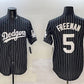 Los Angeles Dodgers #5 Freddie Freeman Black Cool Base Stitched Baseball Jersey
