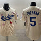 Los Angeles Dodgers #5 Freddie Freeman Cream 2025 Tokyo Series Limited Stitched Baseball Jersey