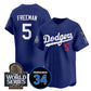Los Angeles Dodgers #5 Freddie Freeman Royal 2024 World Series With Fernando Memorial Patch Limited Stitched Baseball Jersey