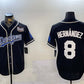 Los Angeles Dodgers #8 Enrique Hernández Black 2024 World Series Cool Base Stitched Baseball Jersey