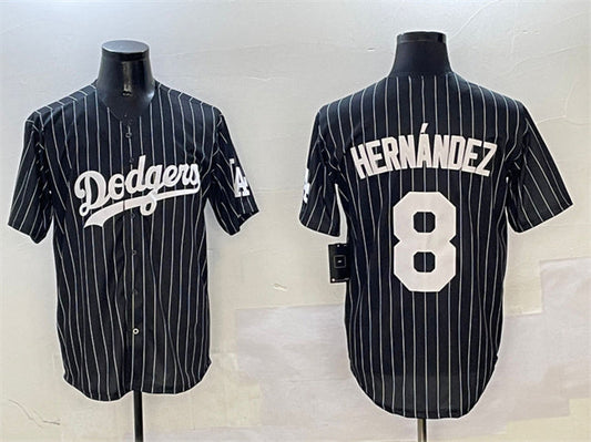Los Angeles Dodgers #8 Enrique Hernández Black Cool Base Stitched Baseball Jersey