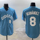 Los Angeles Dodgers #8 Enrique Hernández Light Blue Limited Stitched Baseball Jersey