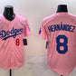 Los Angeles Dodgers #8 Enrique Hernández Pink 2025 Tokyo Series Limited Stitched Baseball Jersey
