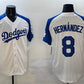 Los Angeles Dodgers #8 Enrique Hernandez White Blue Cool Base Stitched Baseball Jersey