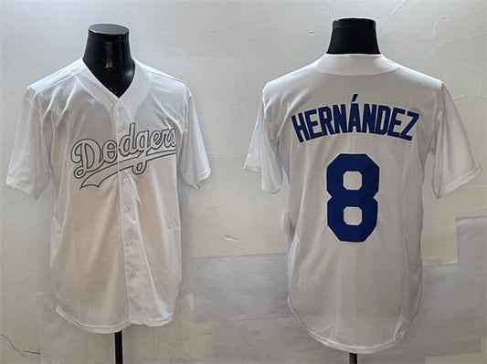 Los Angeles Dodgers #8 Enrique Hernández White Fashion Cool Base Stitched Baseball Jersey