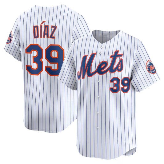 New York Mets #39 Edwin Díaz Home Limited Player Jersey - White Stitched Baseball Jersey