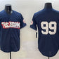 New York Yankees #99 Aaron Judge Navy Bronx Graffiti Vapor Limited Stitched Baseball Jersey