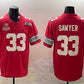 O.State Buckeyes #33 Jack Sawyer Red 2025 CFP Final With National Champions Patch F.U.S.E. Vapor Limited Stitched Football American College Jerseys