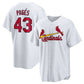 St. Louis Cardinals #43 Pedro Pagés Home Replica Jersey - White Stitched Baseball Jersey