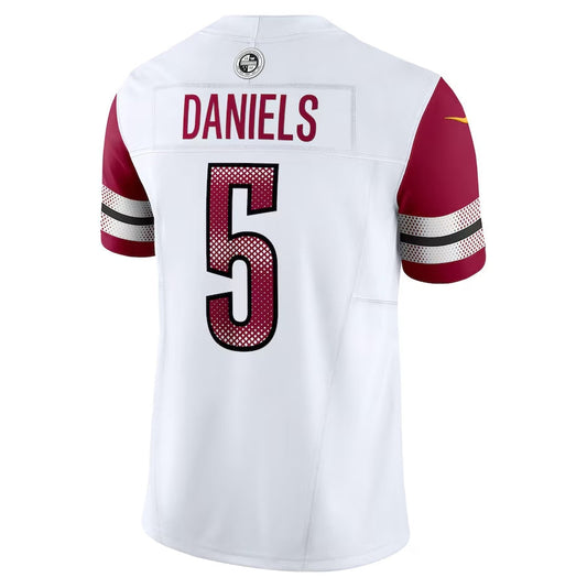 W.Commanders #5 Jayden Daniels White Vapor F.U.S.E. Limited Stitched American Football Jerseys