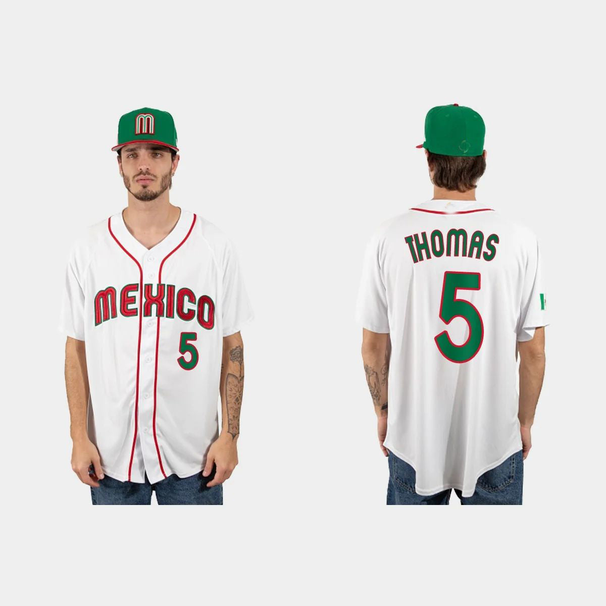#5 ALEK THOMAS MEXICO BASEBALL 2023 WORLD BASEBALL CLASSIC JERSEY – WHITE Stitches Baseball Jerseys