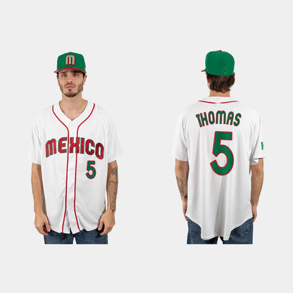 #5 ALEK THOMAS MEXICO BASEBALL 2023 WORLD BASEBALL CLASSIC JERSEY – WHITE Stitches Baseball Jerseys