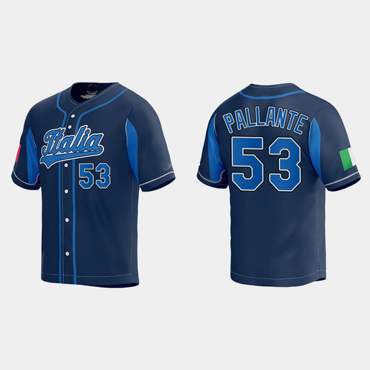 #53 ANDRE PALLANTE WORLD BASEBALL CLASSIC 2023 WORLD BASEBALL CLASSIC JERSEY – NAVY Stitches Baseball Jerseys