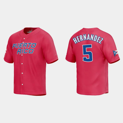 #5 ENRIQUE HERNANDEZ WORLD BASEBALL CLASSIC 2023 WORLD BASEBALL CLASSIC JERSEY – RED Stitches Baseball Jerseys