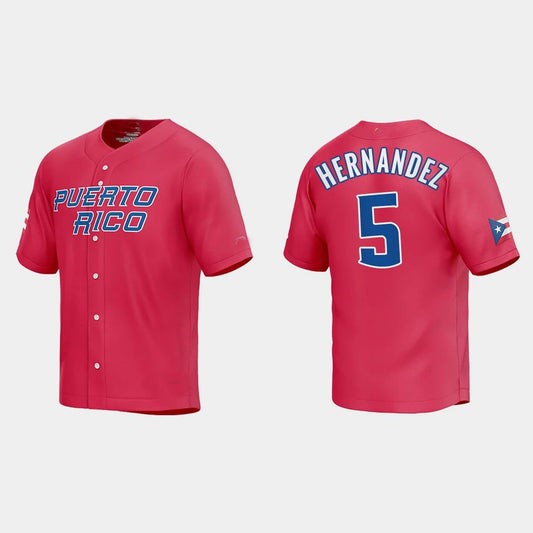 #5 ENRIQUE HERNANDEZ WORLD BASEBALL CLASSIC 2023 WORLD BASEBALL CLASSIC JERSEY – RED Stitches Baseball Jerseys
