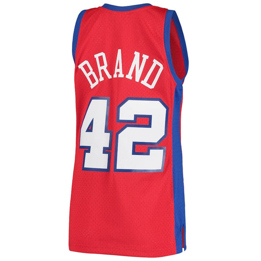 LA.Clippers #42 Elton Brand Mitchell & Ness 2000-01 Hardwood Classics Swingman Jersey Statement Edition Red Stitched American Basketball Jersey
