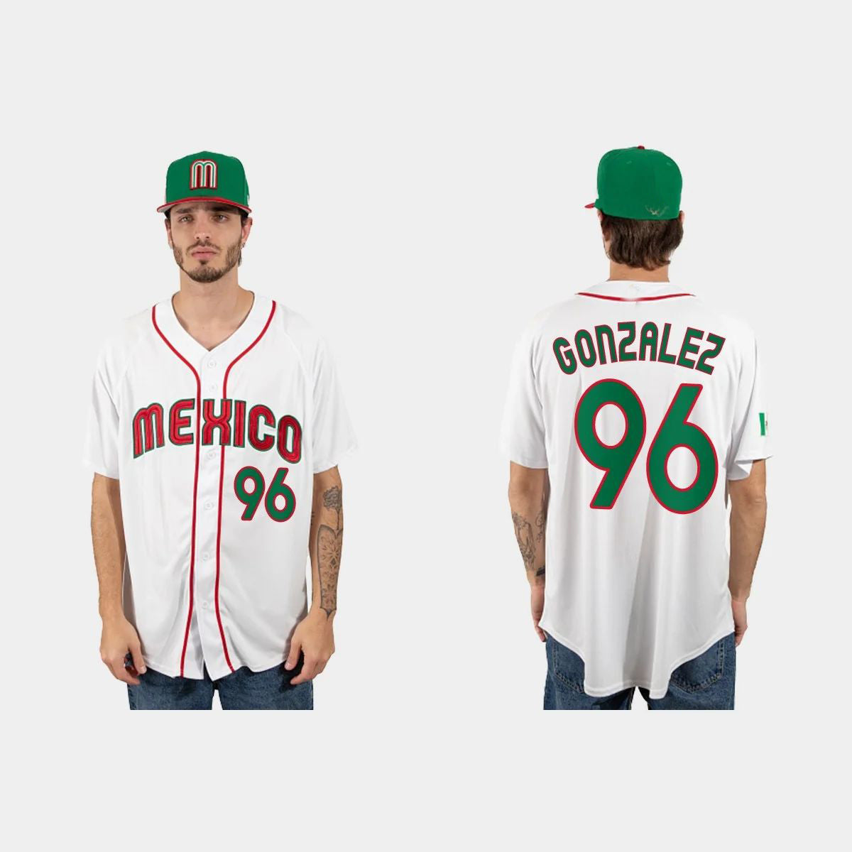 #96 FELIPE GONZALEZ MEXICO BASEBALL 2023 WORLD BASEBALL CLASSIC JERSEY – WHITE Stitches Baseball Jerseys