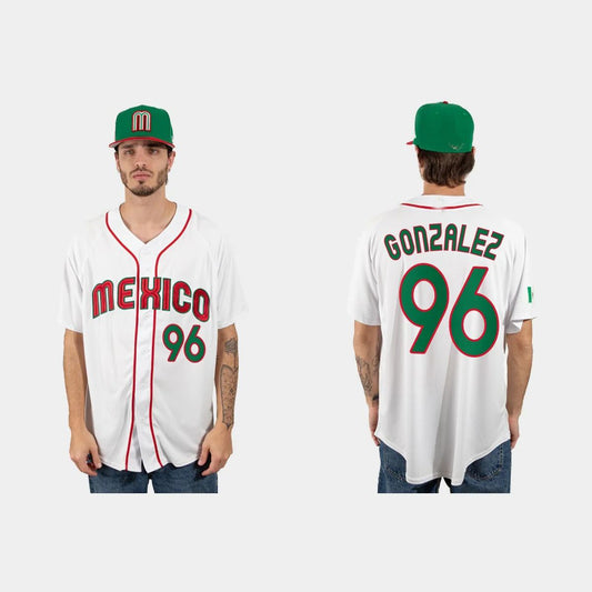 #96 FELIPE GONZALEZ MEXICO BASEBALL 2023 WORLD BASEBALL CLASSIC JERSEY – WHITE Stitches Baseball Jerseys