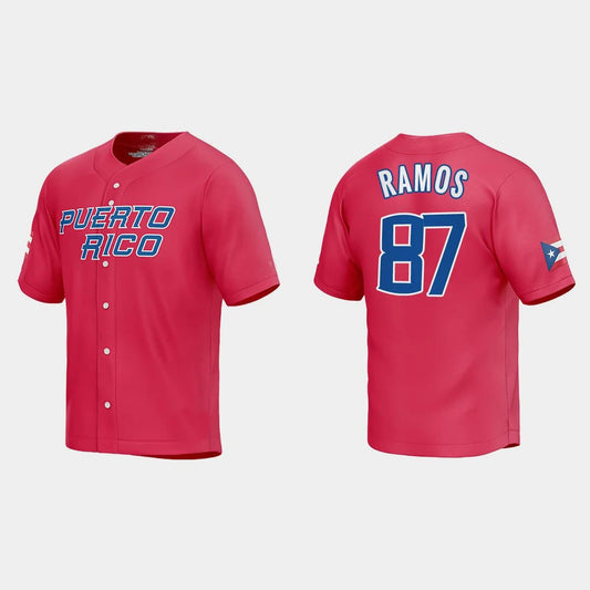 #87 HENRY RAMOS WORLD BASEBALL CLASSIC 2023 WORLD BASEBALL CLASSIC JERSEY – RED Stitches Baseball Jerseys