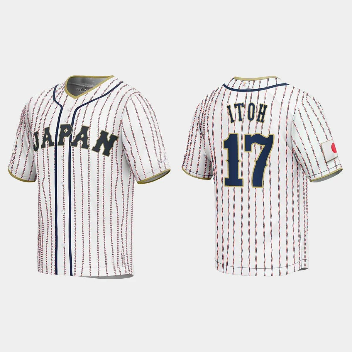 #17 HIROMI ITOH JAPAN BASEBALL 2023 WORLD BASEBALL CLASSIC JERSEY – WHITE Stitches Baseball Jerseys