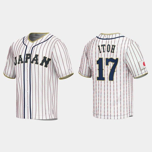 #17 HIROMI ITOH JAPAN BASEBALL 2023 WORLD BASEBALL CLASSIC JERSEY – WHITE Stitches Baseball Jerseys