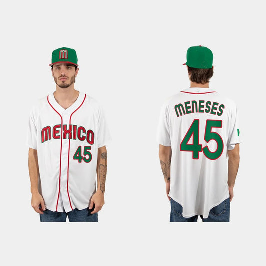 #45 JOEY MENESES MEXICO BASEBALL 2023 WORLD BASEBALL CLASSIC JERSEY – WHITE Stitches Baseball Jerseys